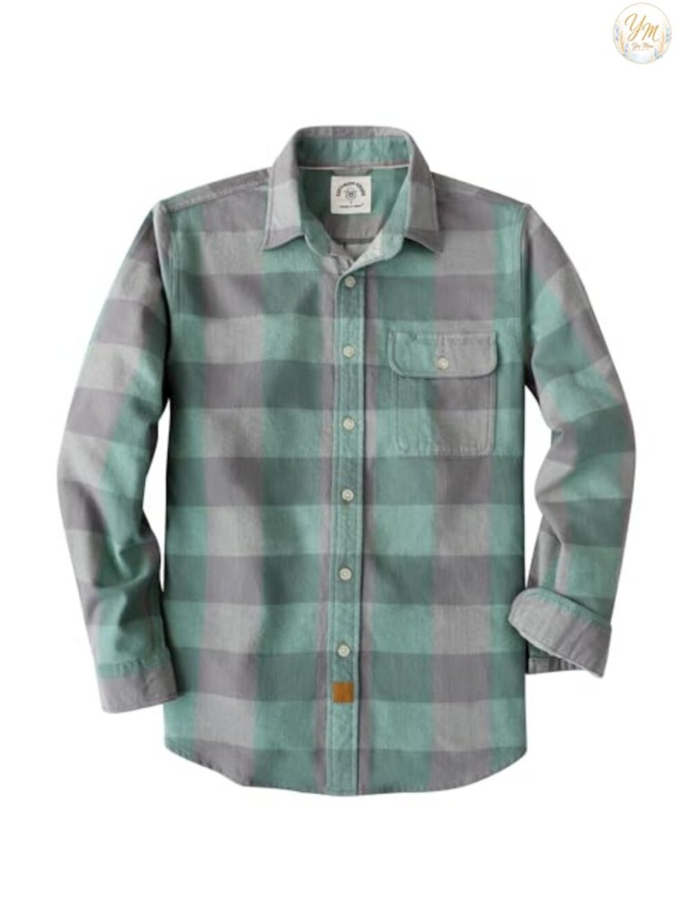 Men's Flannel Shirt Long Sleeve Button Down Cotton Plaid Casual